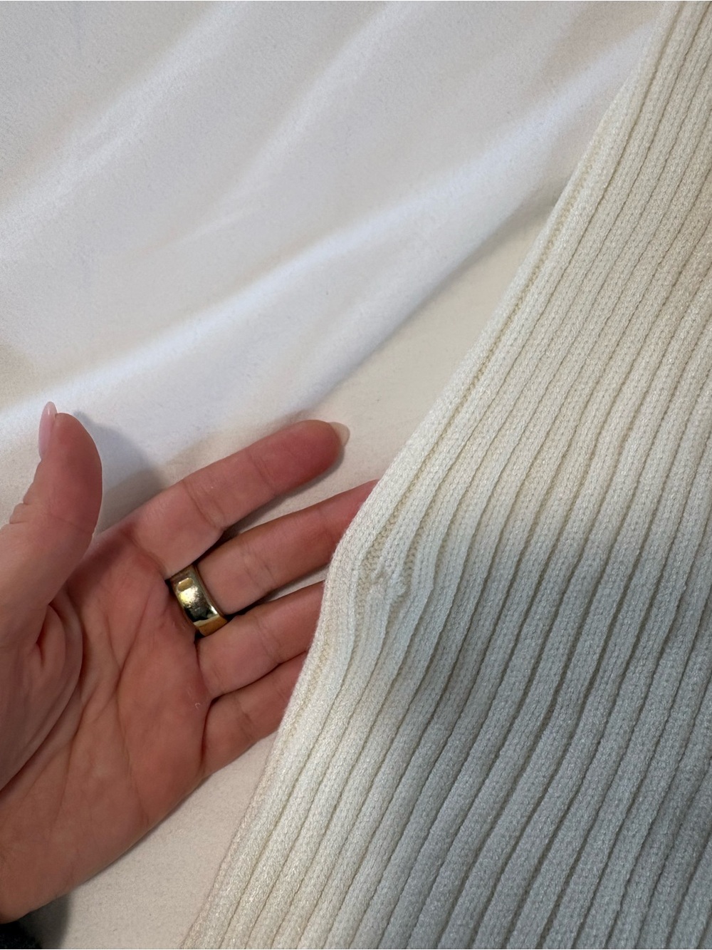 Z Supply Cream Ribbed Button-Front Knit Top - Picture 4 of 4